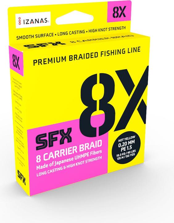Immagine prodotto Sufix 8x SFX Carrier Braid – 300m (13 kg, 0.19 mm)