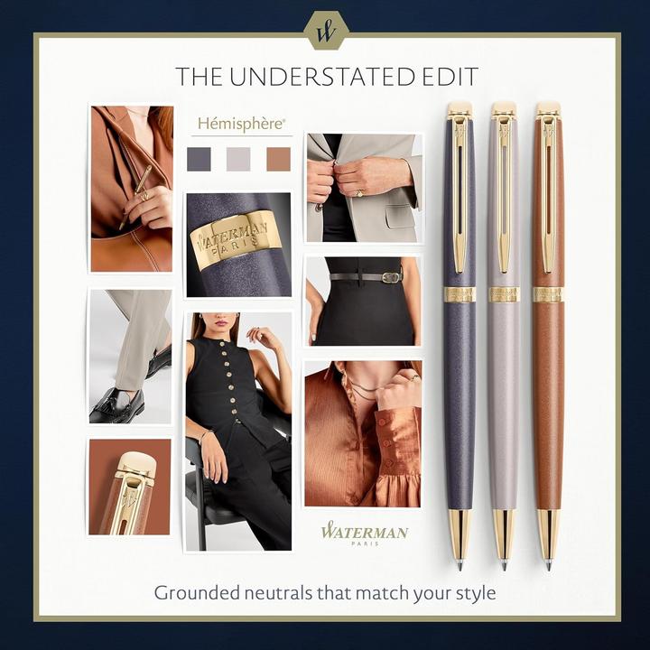 Produktbild Waterman Hémisphère Understated Edition- Kugelschreiber (Gold, Grau, Steingrau, 1x)