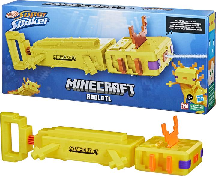 Produktbild Nerf Super Soaker Minecraft Axolotl Wasserblaster (Tank Integriert)