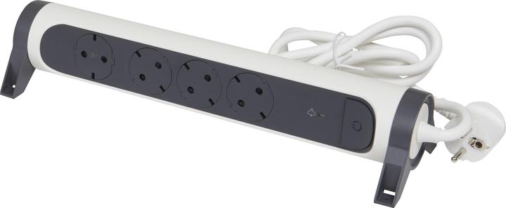 Productafbeelding Legrand Draaibare contactdoosstrip 4x stopcontact, SPD, 1,5m kabel wit-zwart 694507 (4 x, CEE 7/3, CEE 32/5, 1.50 m)