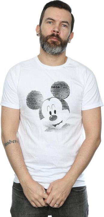 Immagine prodotto Disney Mickey Mouse Text Face Maglietta Uomo (L)