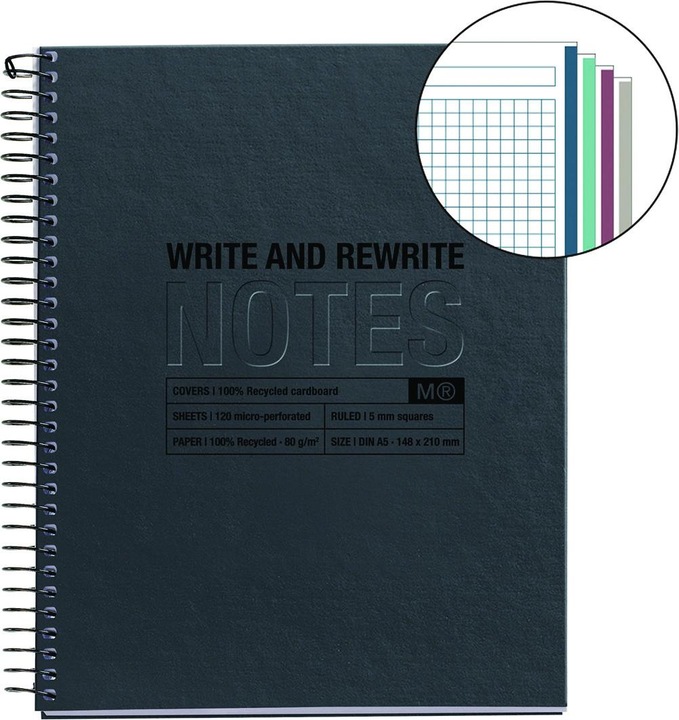 Actual product image Miquelrius Message Notebook (A5, Checked, Hardcover)