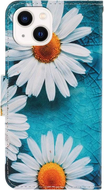 Actual product image Cover-Discount iPhone 14 Plus - Leather Case Cover Daisies (Apple iPhone 14 Plus)