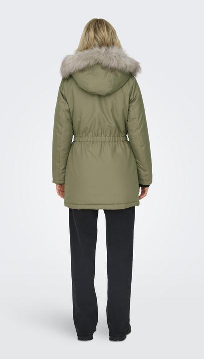 Produktbild Only Kapuze mit abnehmbarem Kunstfell-Rand Gerippte Ärmelbündchen Parka Langer Parka (XXL)