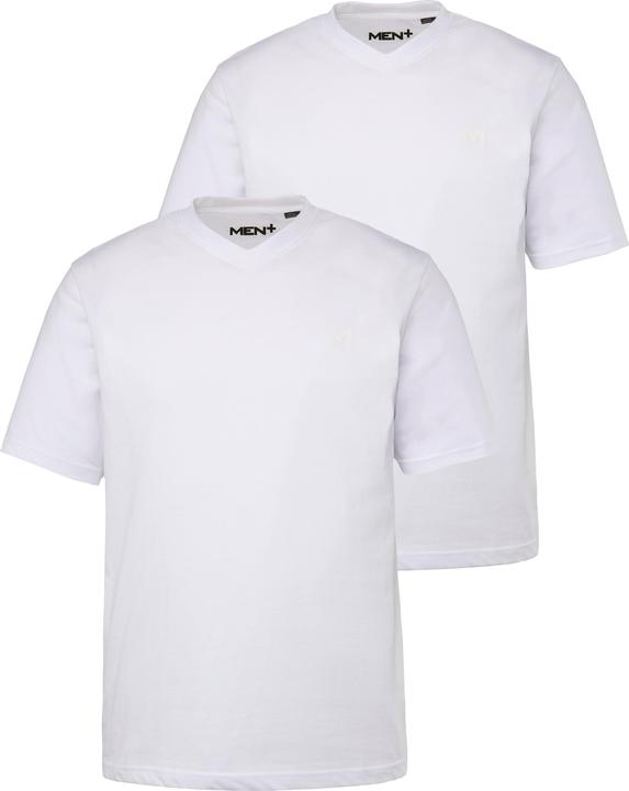 Produktbild Men+ T-Shirt, Basic, 2er-Pack, Halbarm, V-Ausschnitt (3XL)