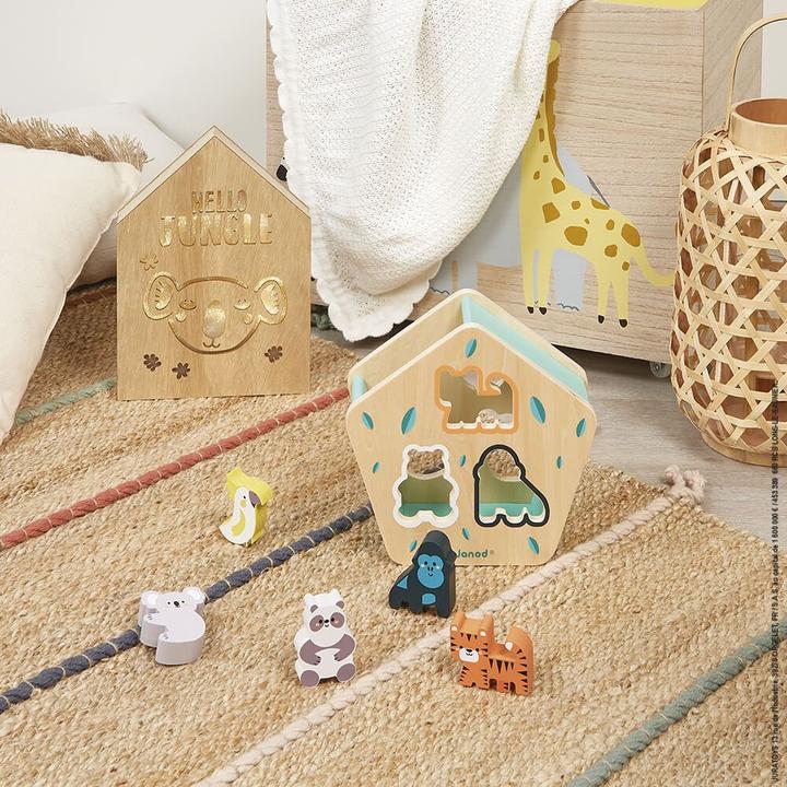 Actual product image Janod Wooden sorting game with animal shapes