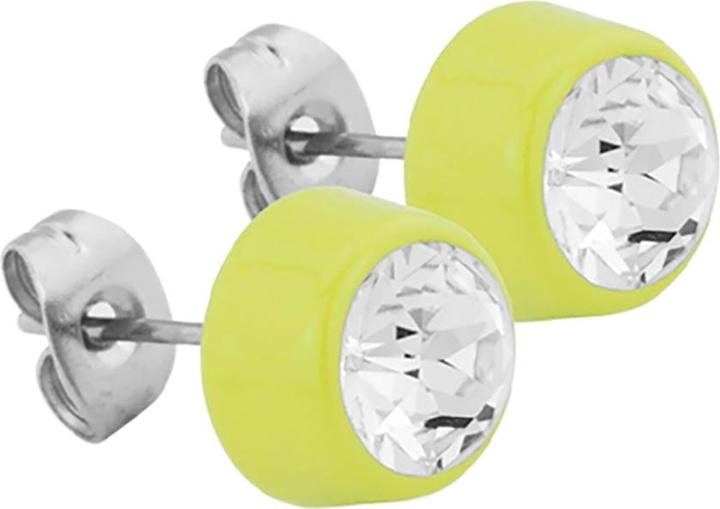 Image du produit Star Piercing Boucles d'oreilles jaune avec cristal Swarovski argenté (sans laiton, Acier chirurgical 316L)