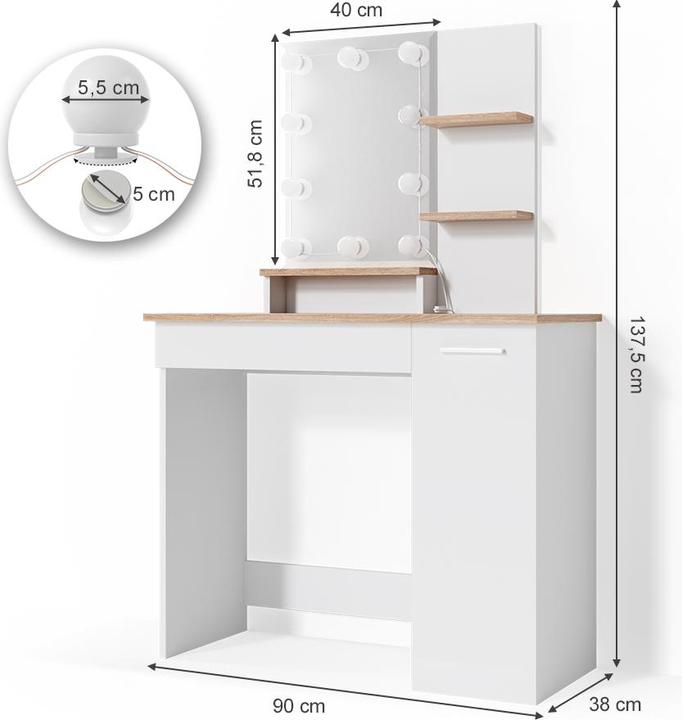 Actual product image Vicco Julia with lighting