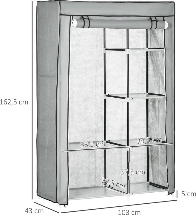 Produktbild Homcom Stoffschrank mit Tür (125 x 43 x 162.5 cm)