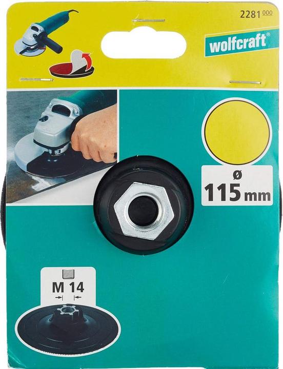 Actual product image wolfcraft 1 Adhesive sanding disc WS, M14 thread ø115mm