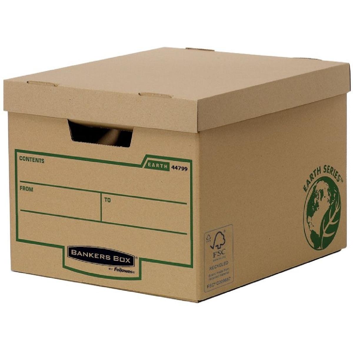 Fellowes, Dokumentenablage, Heavy Duty Archiv-/Transportbox R-Kive EARTH, braun aus 100% recyceltem Karton, 3-fach verst...