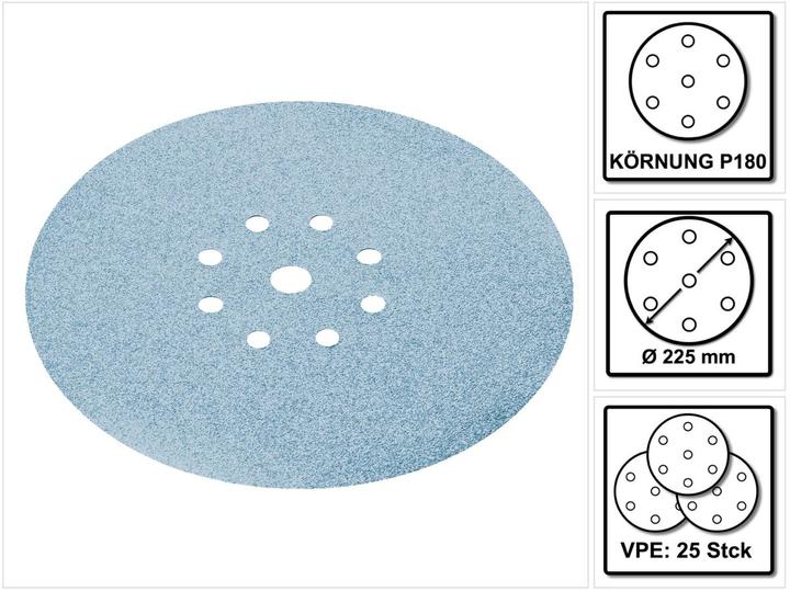 Actual product image Festool FT SLIBEPAPIR STF D225/8 P180 GR - GIRAF (pk à 25 pcs) (P180)