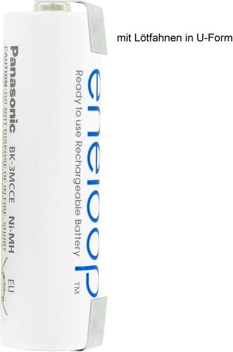 Produktbild Panasonic Akku Eneloop BK-3MCC Mignon AA mit Lötfahne in U-Form (1 Stk., AA, 2000 mAh)
