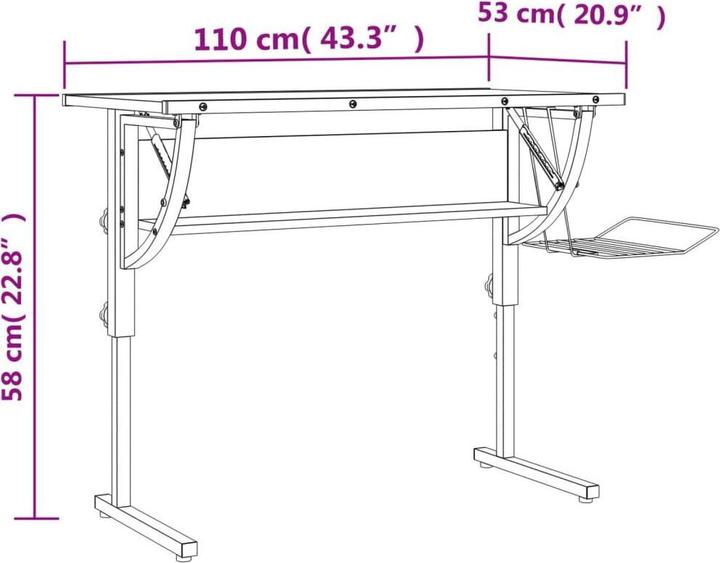 Image du produit vidaXL Basteltisch (110 x 53 x 58 cm)