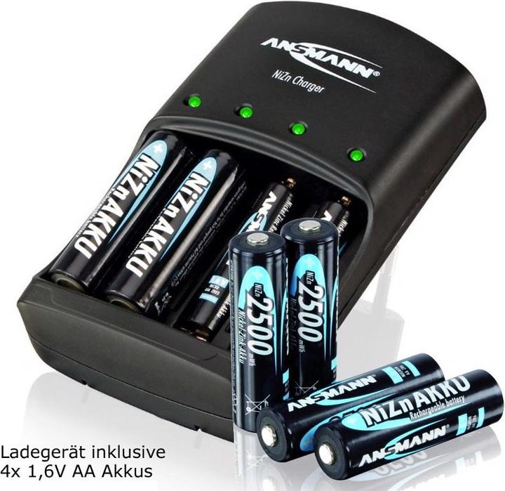 Produktbild Ansmann Schnell-Ladegerät für NiZn 1,6 Volt Akku (4 Stk., AA, Ladegerät inkl. Akku)