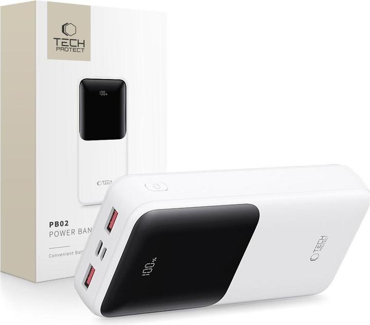 Produktbild Tech-Protect Powerbank PB02 20000mAh 22.5W - white (20000 mAh, 22.50 W)