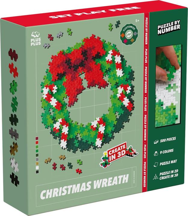 Image du produit Plus-Plus Puzzle by Number - Christmas wreath