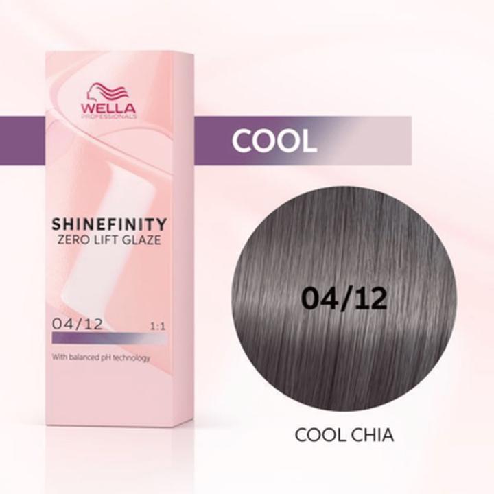 Produktbild Wella Shine Finity 04/12 Mittelbraun Asche Matt 60 ml (04, 12 - Cool Chia)