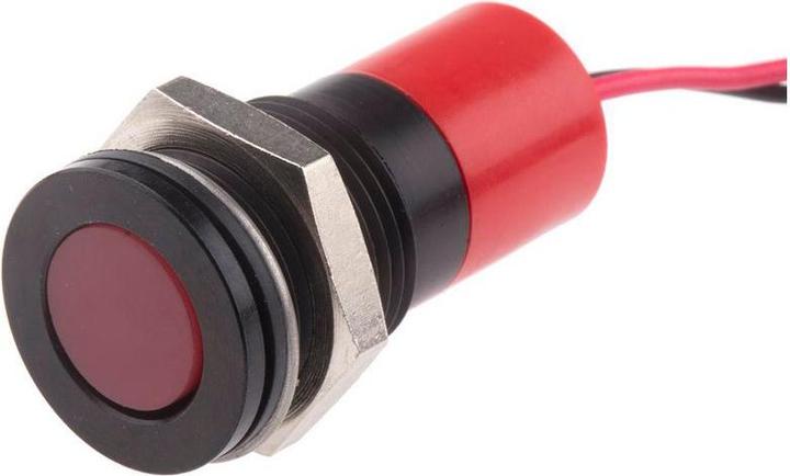 Produktbild RS PRO LED 14mm Chromblende 24Vdc Rot +Kabel
