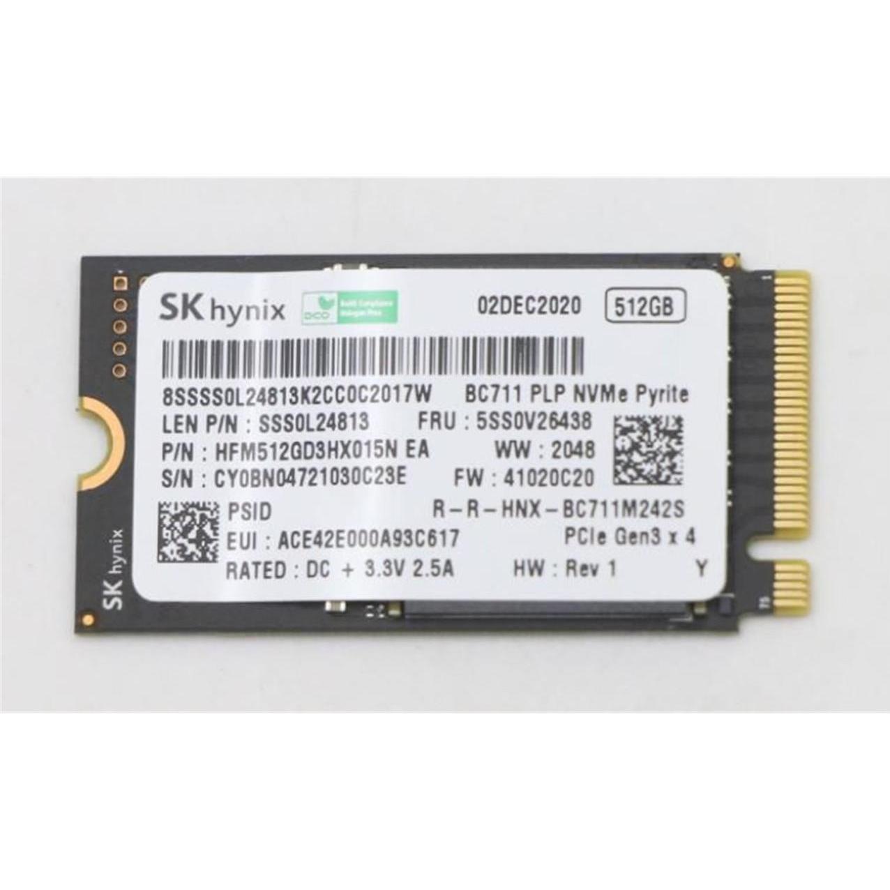 Lenovo SSD ASM 512G M.2 2242 PCIe3x4 (512 GB, M.2 2242), SSD