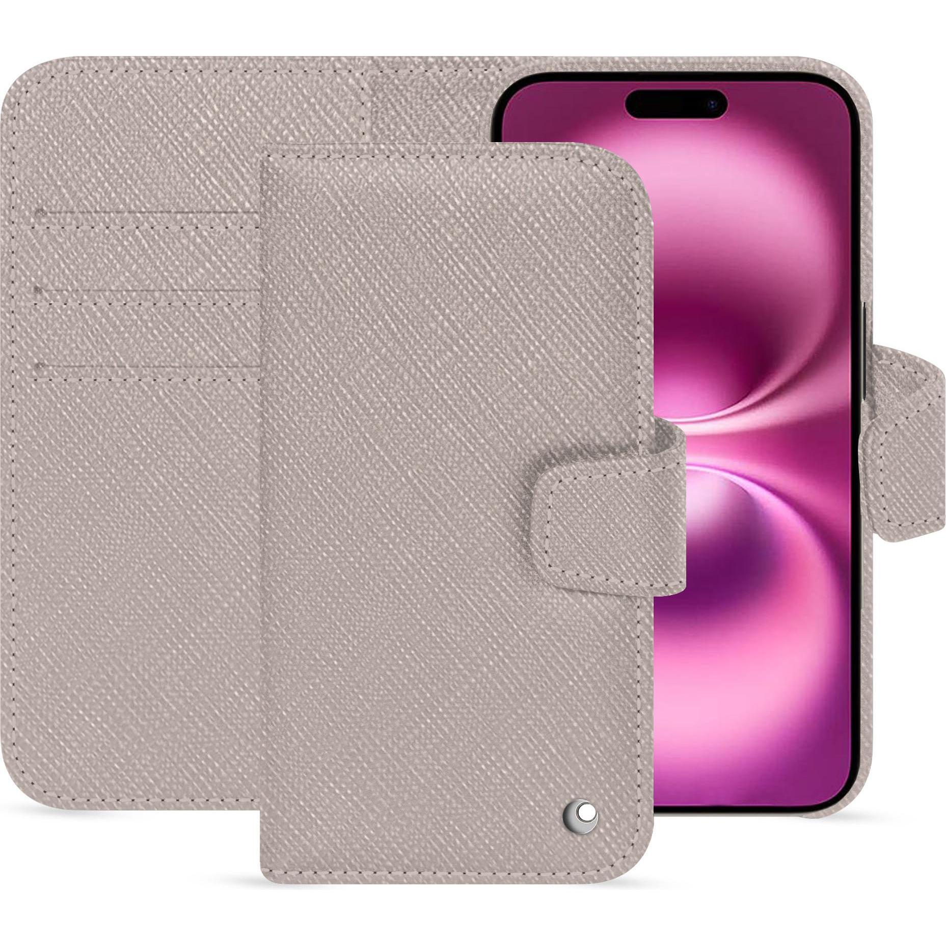 Noreve Lederschutzhülle Apple iPhone 16 Plus (Apple iPhone 16 Plus), Smartphone Hülle, Beige