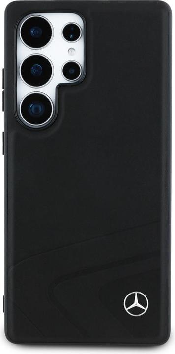 Actual product image Mercedes Leather Horizontal Debossed Curves MagSafe Case for Samsung Galaxy S25 Ultra - Black (Samsung Galaxy S25 Ultra)