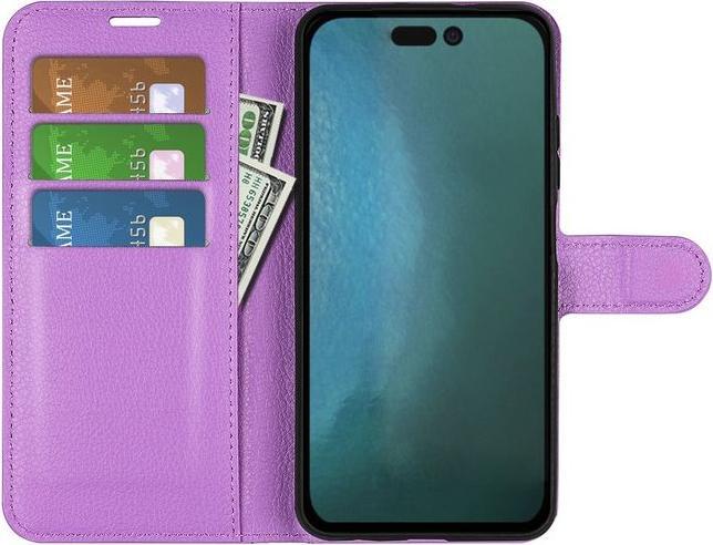 Produktbild MU Classic Litchi Leder Bookcover Series (Apple iPhone 14)