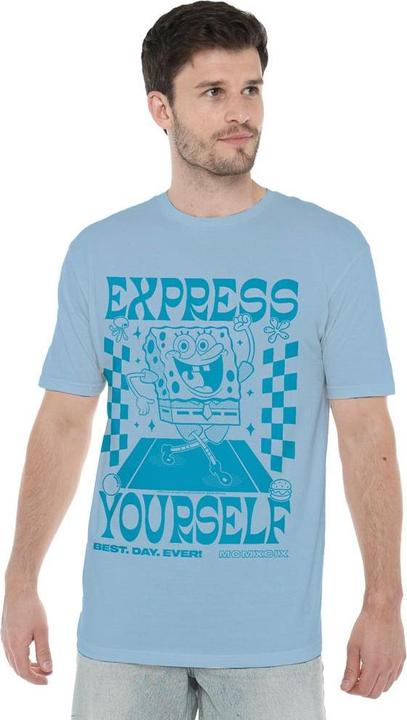 Actual product image Spongebob Squarepants Mens Express Yourself Poster T-Shirt (S)