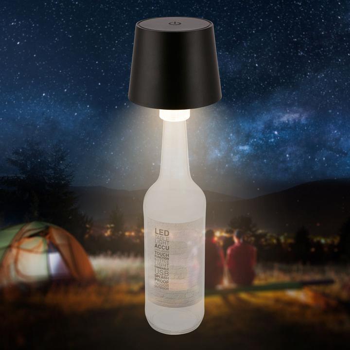 Produktbild Briloner Brilo unplugged BOTA Akku LED Flaschenleuchte- Schwarz (120 lm)