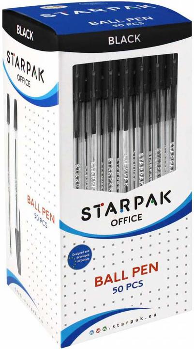 Produktbild Kugelschreiber mit Kappe schwarz, 50 Stk. (Schwarz, 50x)