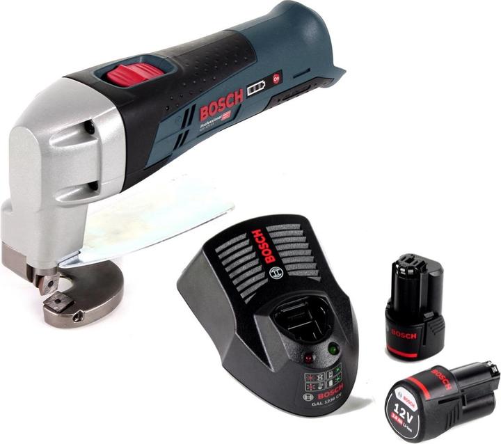 Produktbild Bosch Professional Bosch GSC 12 V-13 Akku Blechschere L-Boxx ready + 2x Akku 3,0Ah + Ladegerät