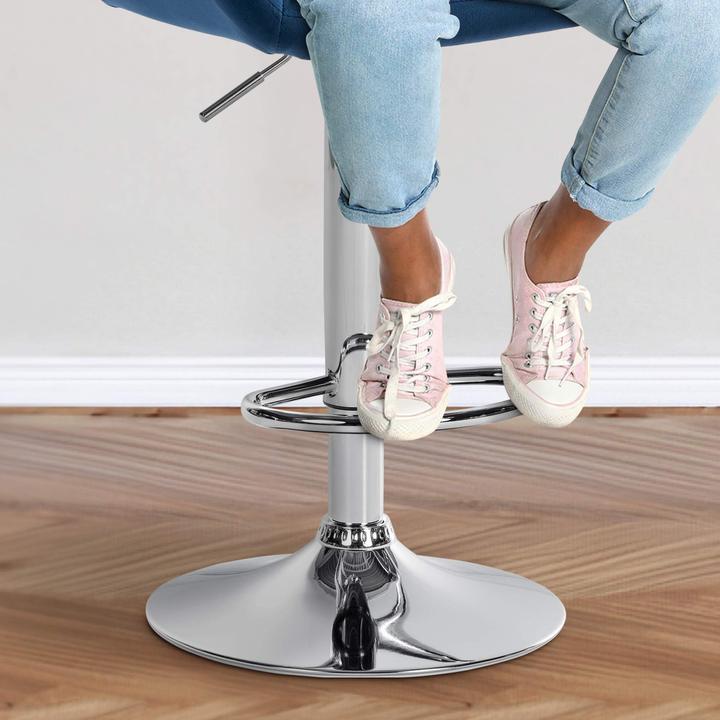 Produktbild CLP Barhocker Braga Samt chrom, blau