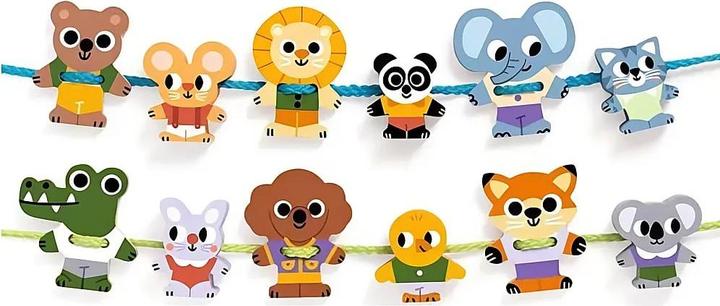 Actual product image Djeco FilaFriends threading game (German)