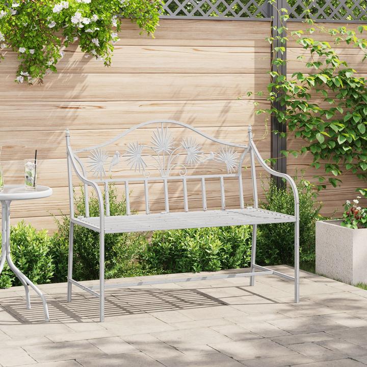 Actual product image vidaXL Garden Bench Metal 104 X 52.5 X 89 Cm Robust And Durable
