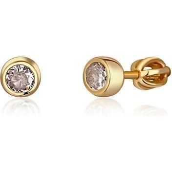 JVD, Ohrringe, Fine gold-plated stud earrings with zircons SVLE1517XH2GO - Diameter: 0.4 cm
