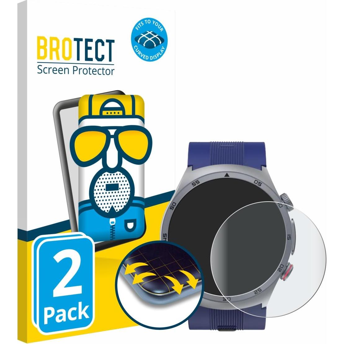 BROTECT Fullscreen Schutzfolie Displayschutz Folie Matt Entspiegelungsfolie, Smartwatch Schutzfolie, Schwarz
