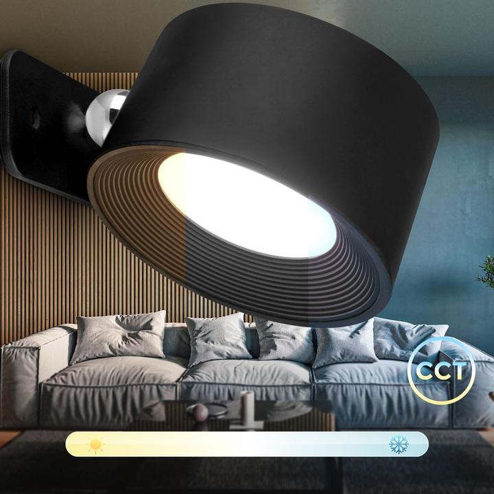 Produktbild B.K.Licht Magnetische Akku LED Wandleuchte, schwarz (150 lm)