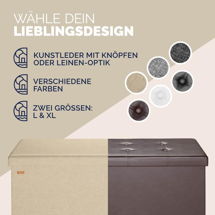 Produktbild Casaria Sitztruhe mit Stauraum (115 cm)