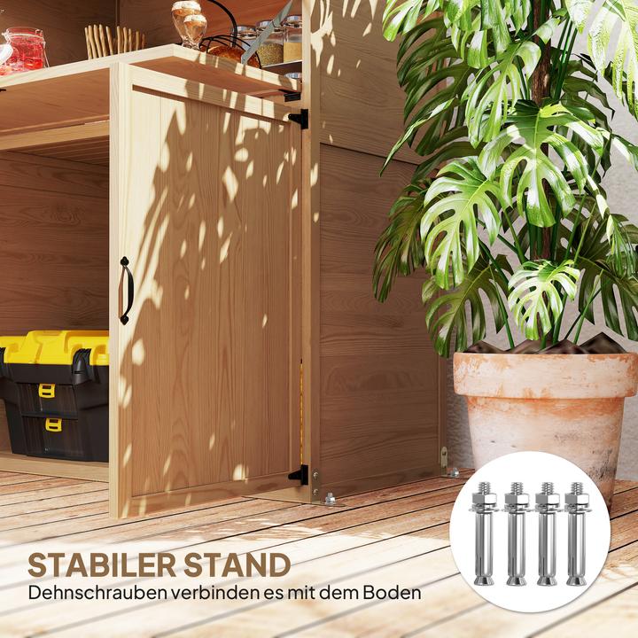 Produktbild Outsunny Gartenschrank Tannenholz Braun