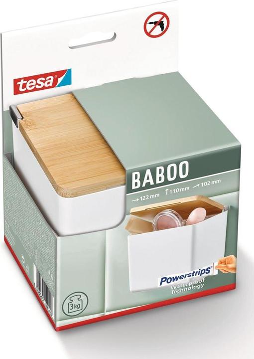 Actual product image tesa BABOO storage box with lid, small incl. adhesive solution without drilling