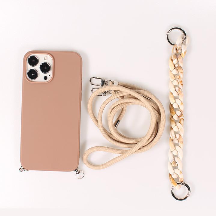 Actual product image PhoneLook Coque Gel silicone avec corde collier & chaîne de pierre décorative (Apple iPhone 13 Pro Max)