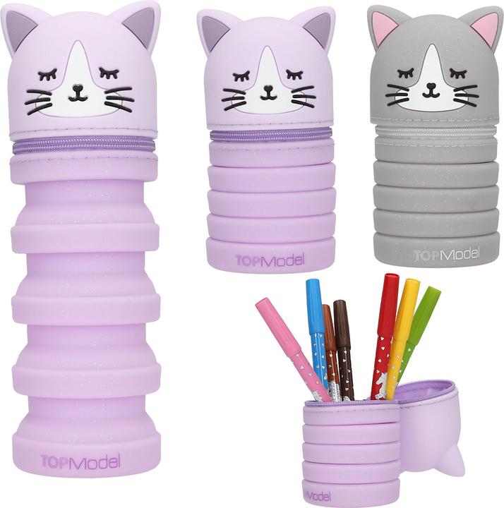Produktbild Top Model Topmodel - Silicon Pencil Tube BLOOMING KITTY - Grey and Purple