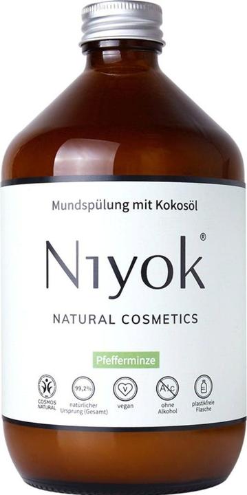Niyok Mundspülung Kokosöl Pfefferminze (500 ml, Mundspülung)