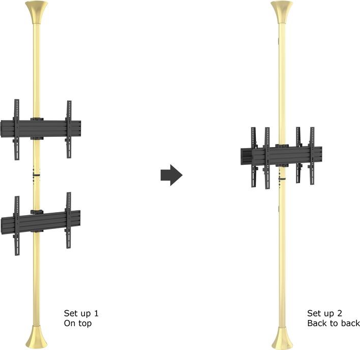 Produktbild Multibrackets Boden-Deckenhalter 2x, 40"-65", max 2x30 kg (65", 60 kg)