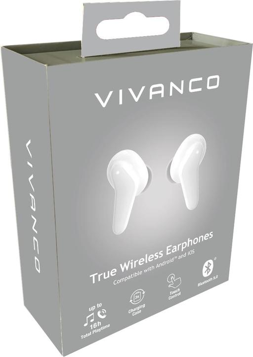 Actual product image Vivanco Fresh Pair Headset In-ear Calls/Music Bluetooth White (12 h, Wireless)