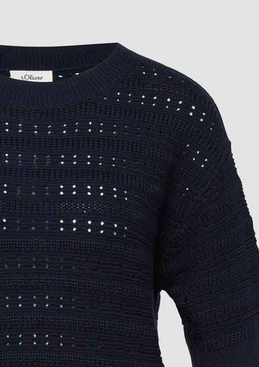 Produktbild s.Oliver Strickpullover Ajour-Pullover mit Halbarm (42)