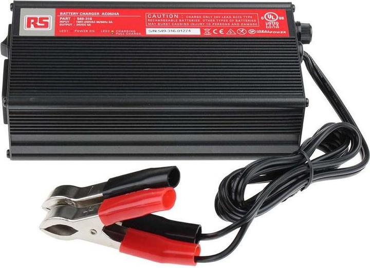 Image du produit RS PRO Charg. batt. plomb, 3 niv., 24 V 5,0 A (1 pcs, Chargeurs sans batterie)