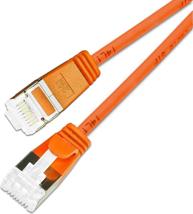 Actual product image SLIM Slimpatch cable RJ-45, Cat 6A, U/FTP, 0.5 m, orange (U/FTP, CAT6a, 0.50 m)