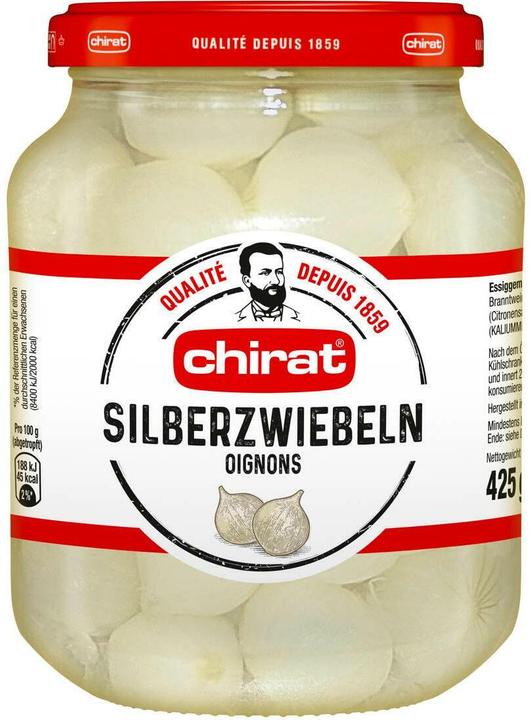 Chirat Silberzwiebeln ideal für Raclette, Fondue, Apéro und kalte Platten (425 g)