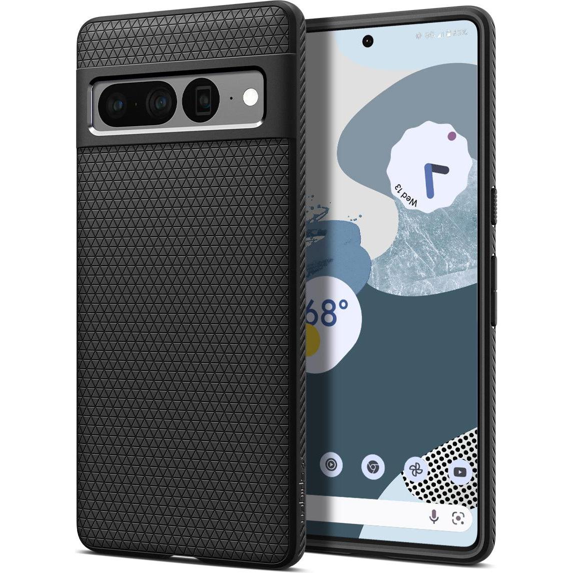 Spigen Liquid Air Case für Google Pixel 7 Pro - matt black (Google Pixel 7 Pro), Smartphone Hülle, Schwarz